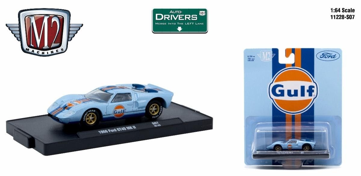 M2 Machines AutoDrivers– 1966 GT40 MK2 in Blue Gulf Oil – 1:64